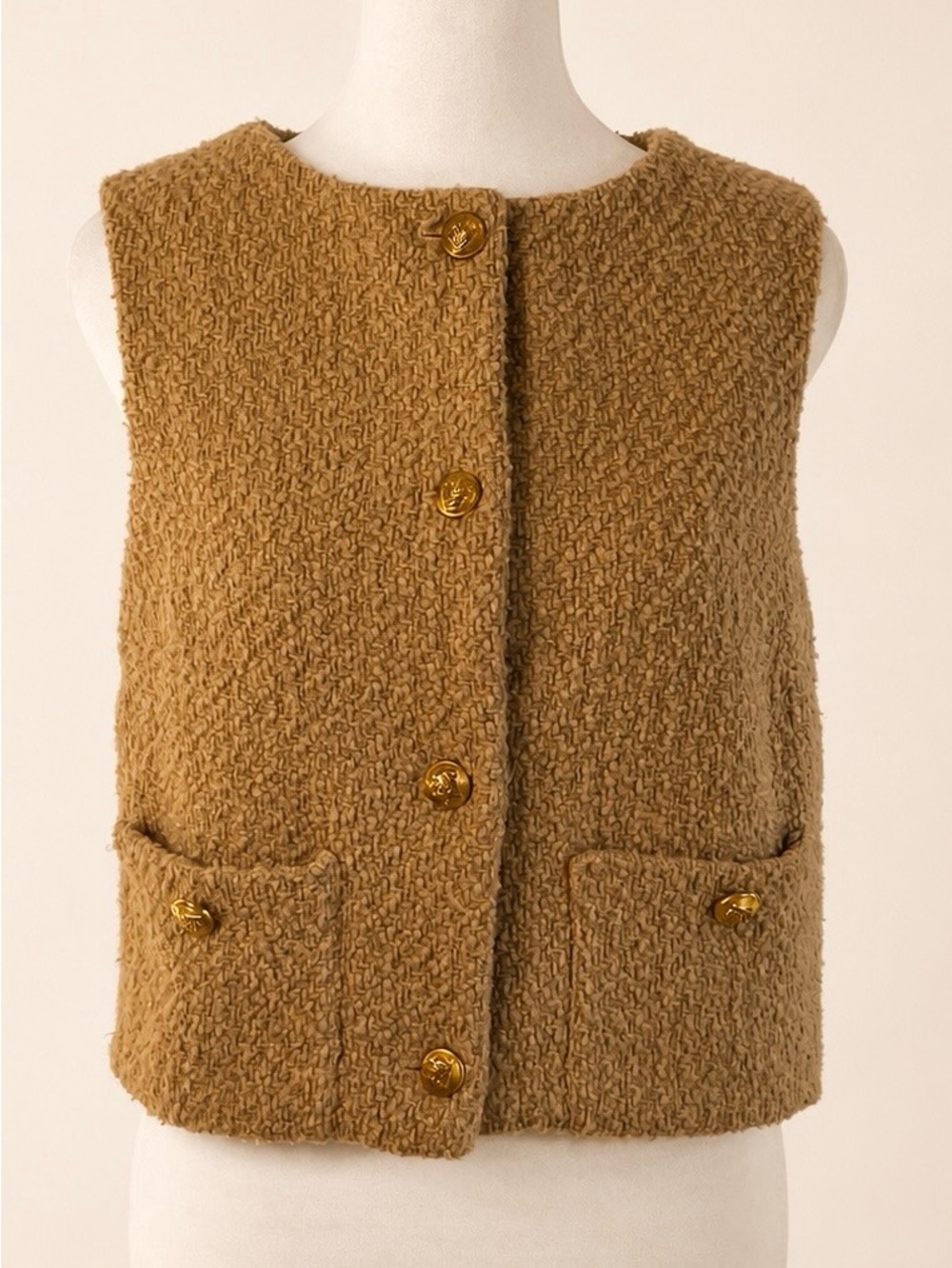 4th & Reckless Kristy Bouclé Knit Sleeveless Waistcoat — Size US Large / UK 12